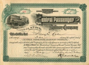 Central Passenger Railway Co. - Stock Certificate